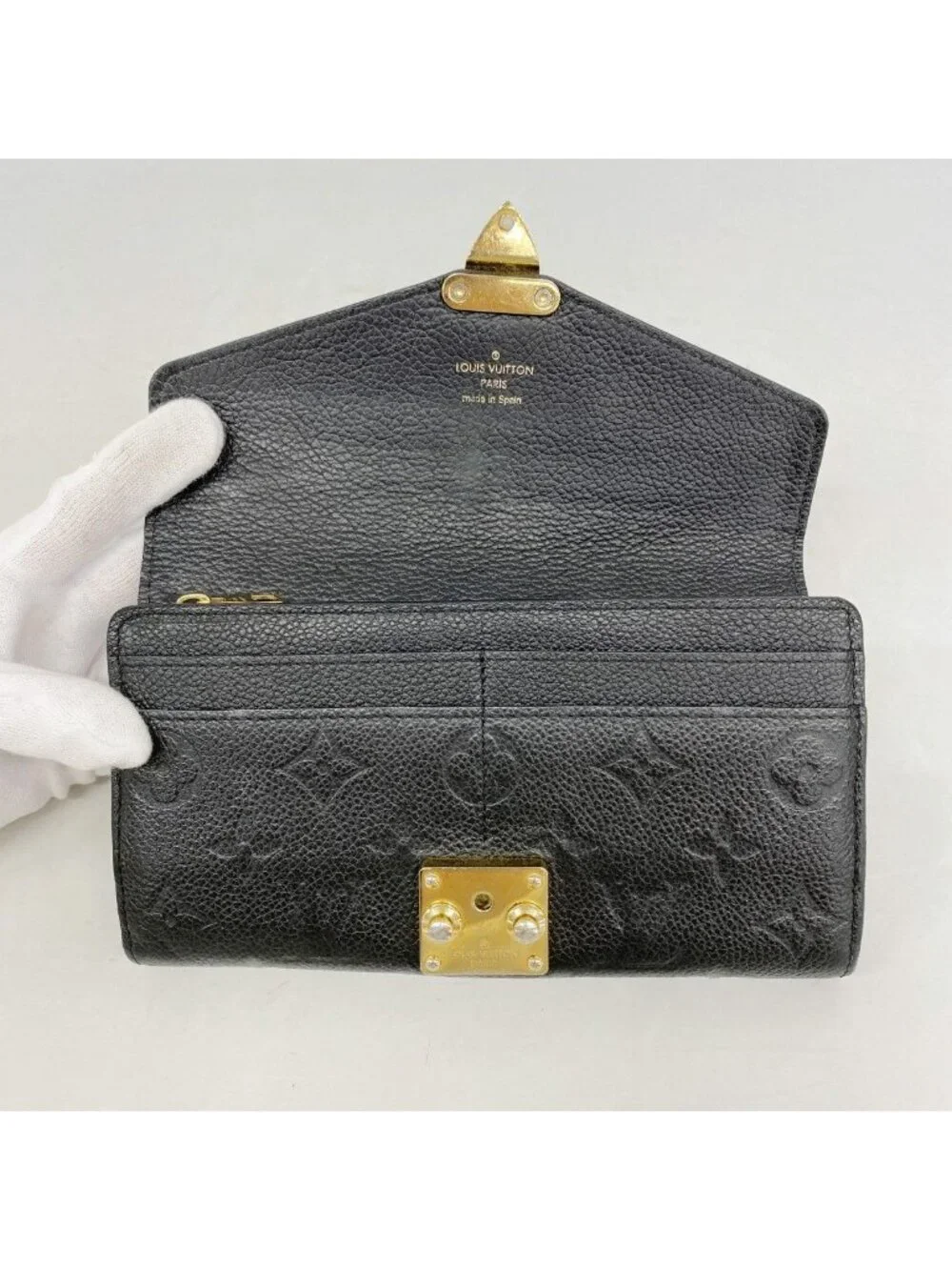 Louis Vuitton Wallet Monogram Empreinte Portefeuille Metis Noir